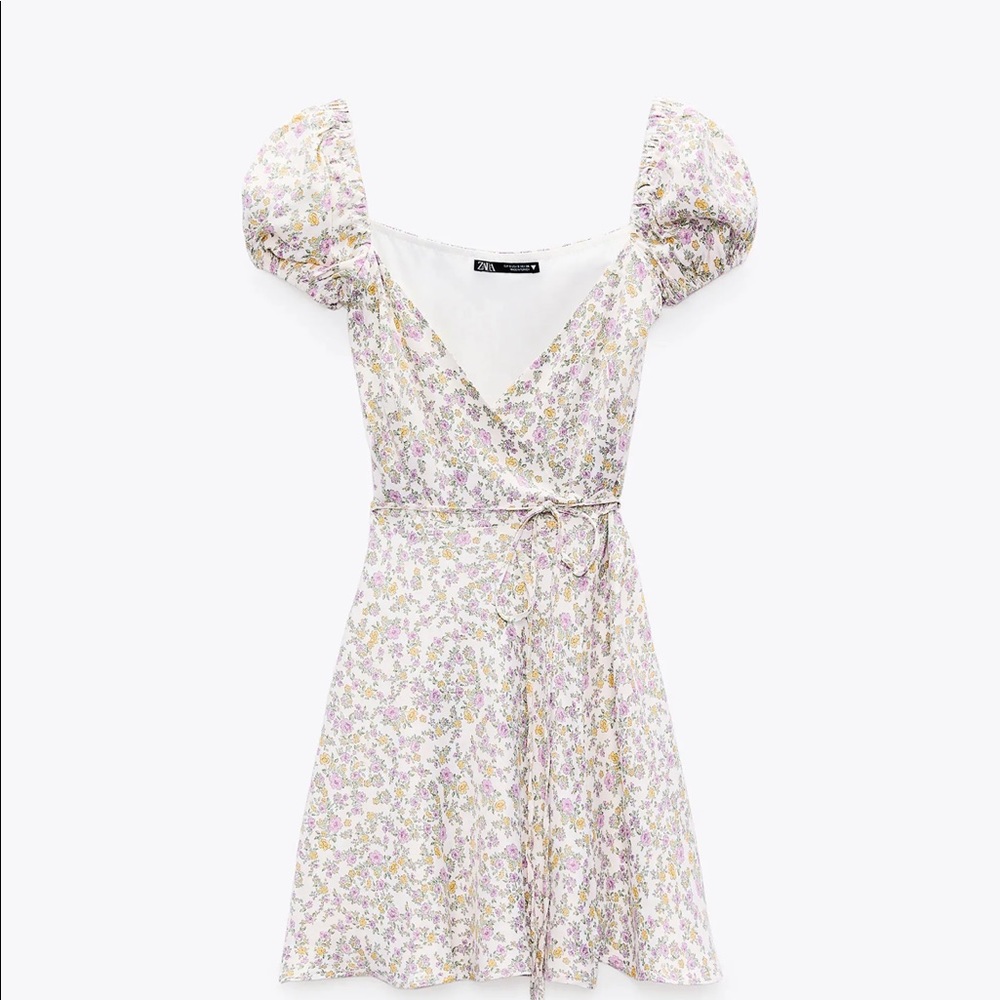 Zara Satin Effect Print Dress